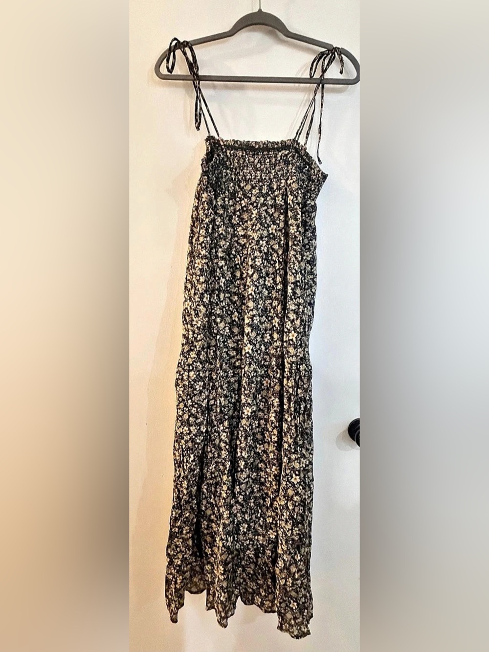 Blu Pepper Tie Strap Maxi Dress (large, NWT)